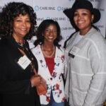 Morgan Hinton (r) with her mother Tammy Polk Hinton (l) and Tchernavia Montgomery, Care Ring's ED 